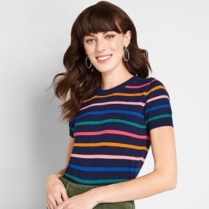 ModCloth Multicolored Striped Sweater Tee